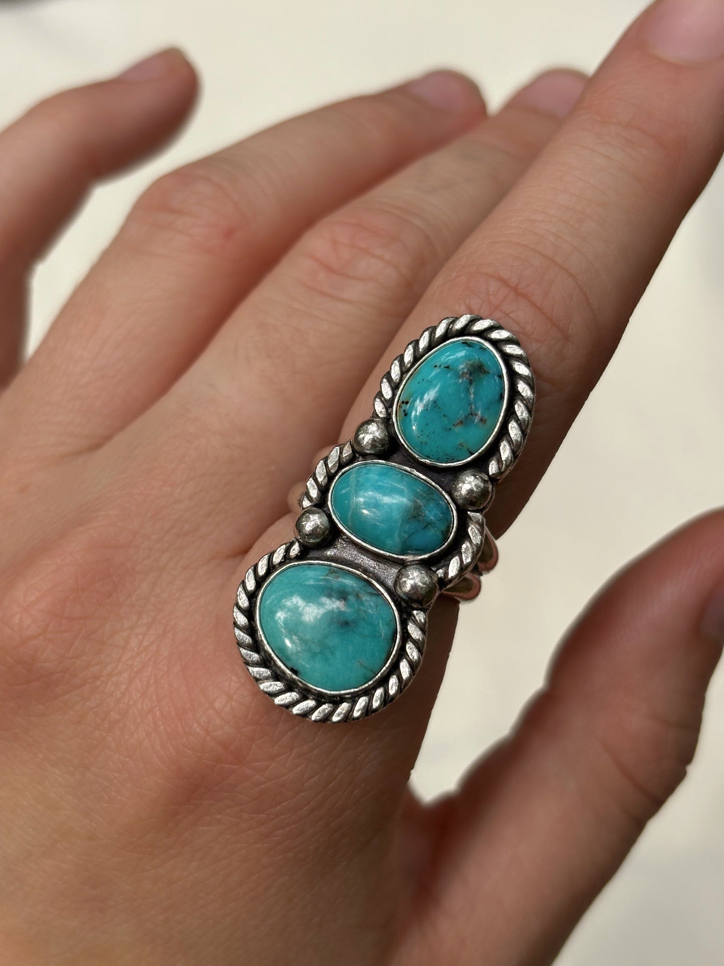 Threes a Charm ~ Sky Blue Turquoise ~ Sz 7