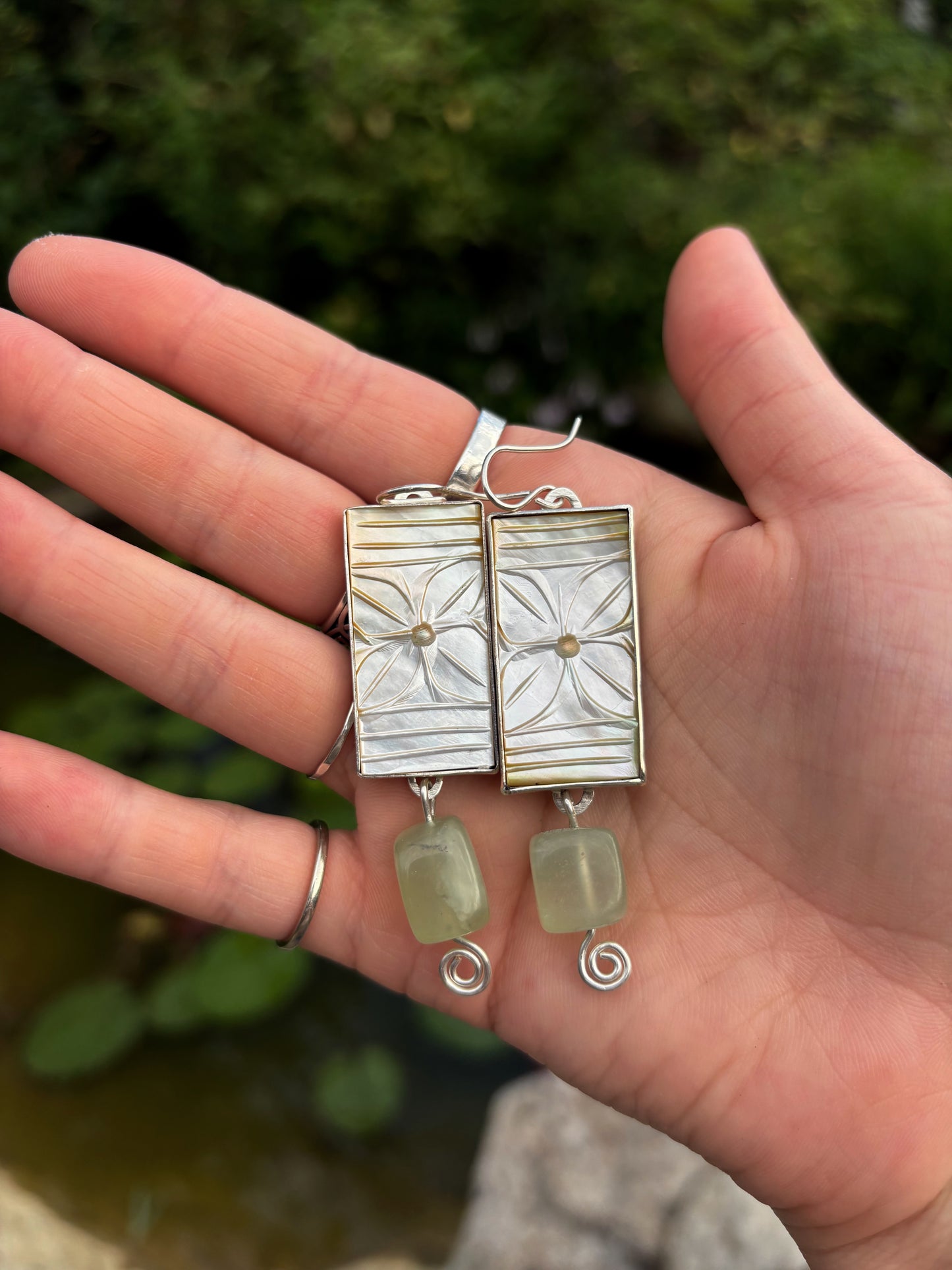 Calliope ~ Nacre & Aventurine Earrings