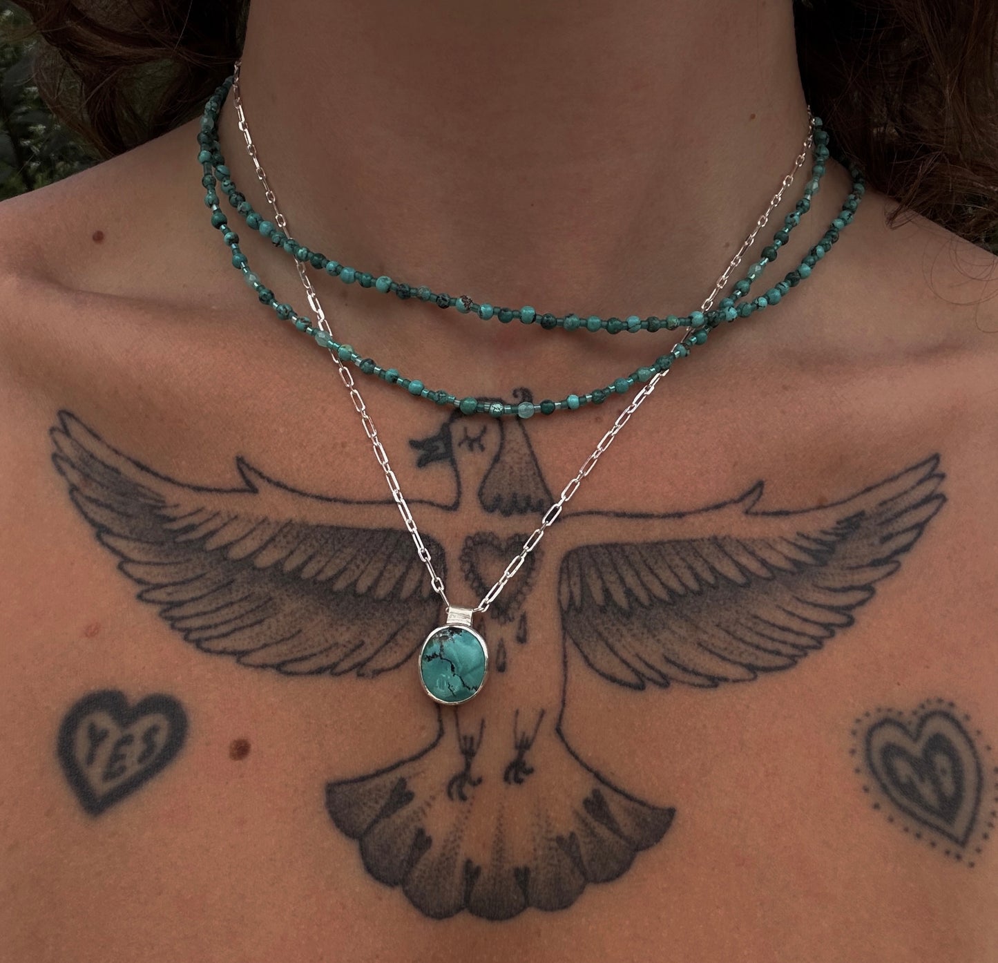 Dainty Beaded Turquoise Necklace IIII
