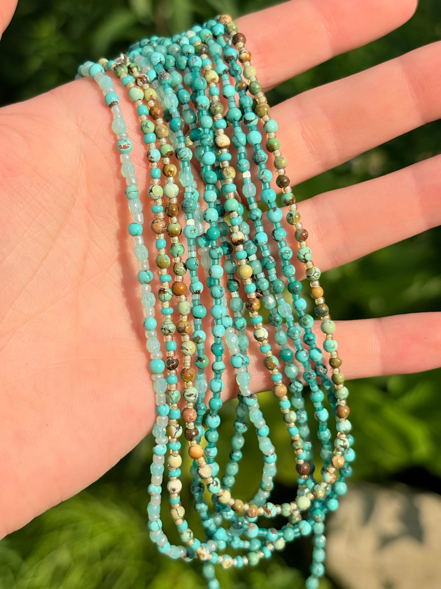 Dainty Beaded Turquoise Necklace I