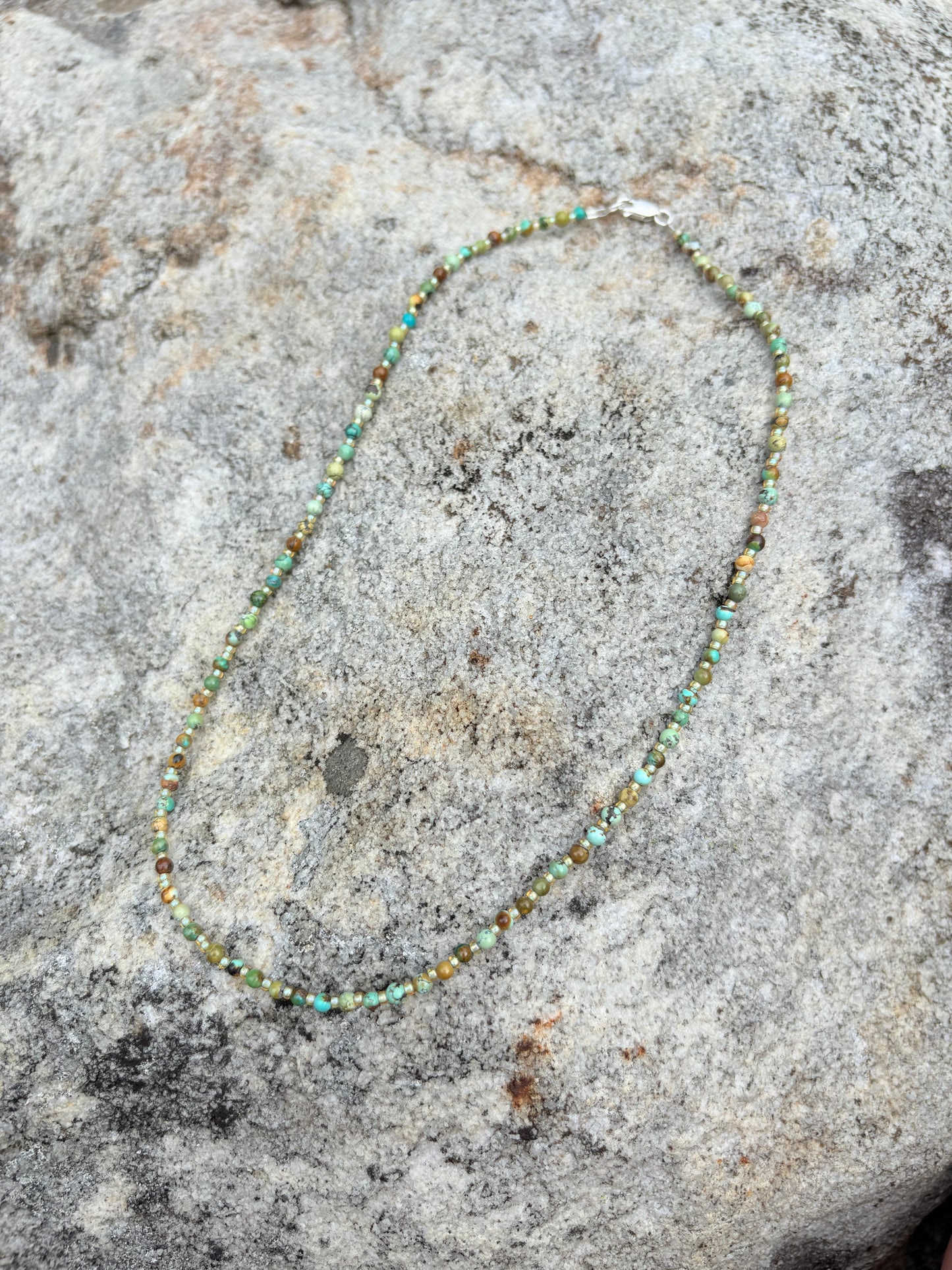 Dainty Beaded Turquoise Necklace I