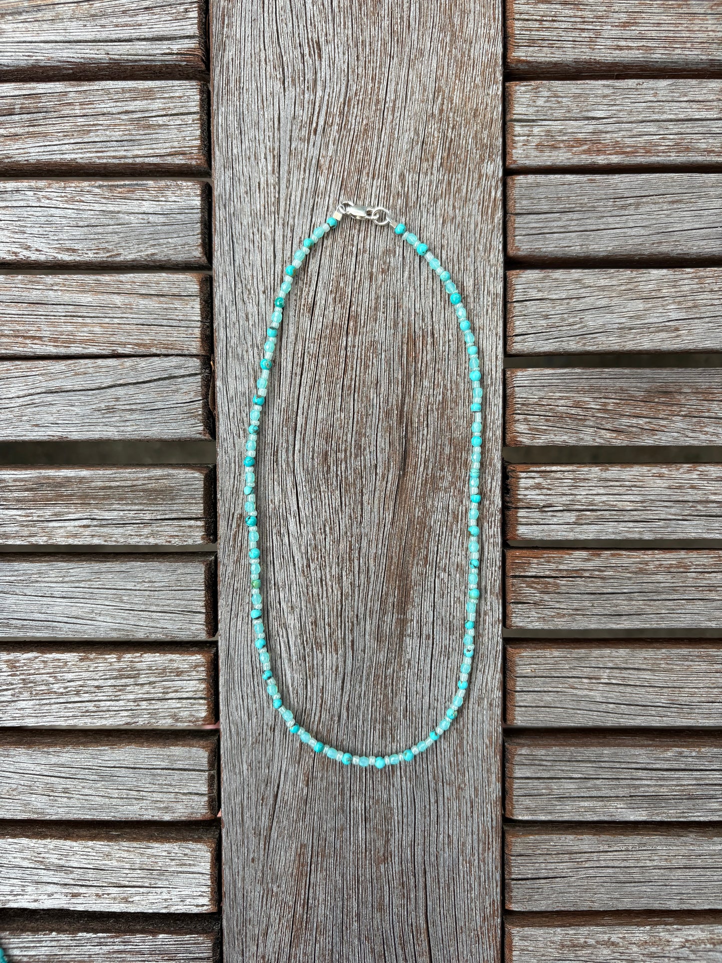 Dainty Beaded Turquoise Necklace V
