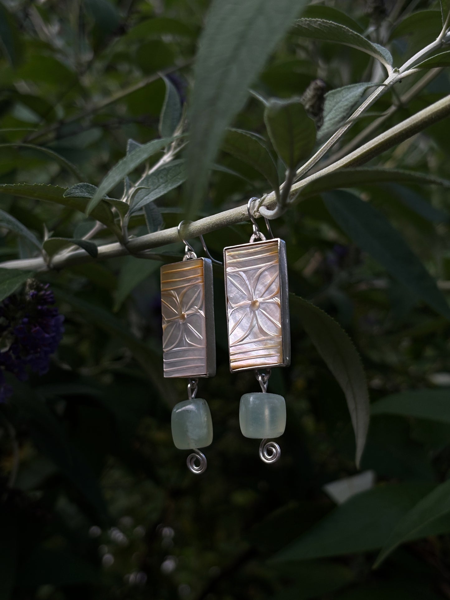Calliope ~ Nacre & Aventurine Earrings