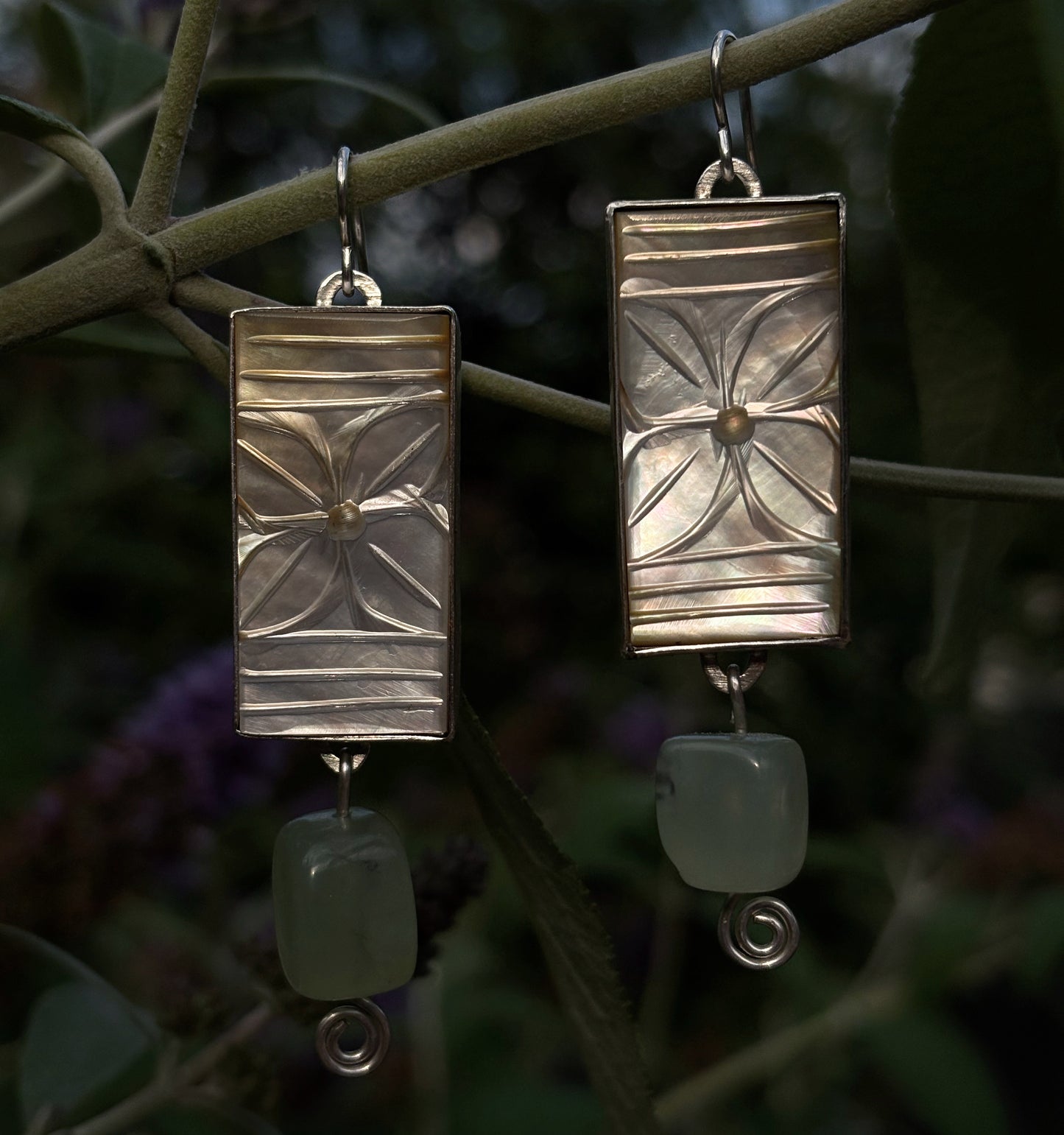 Calliope ~ Nacre & Aventurine Earrings