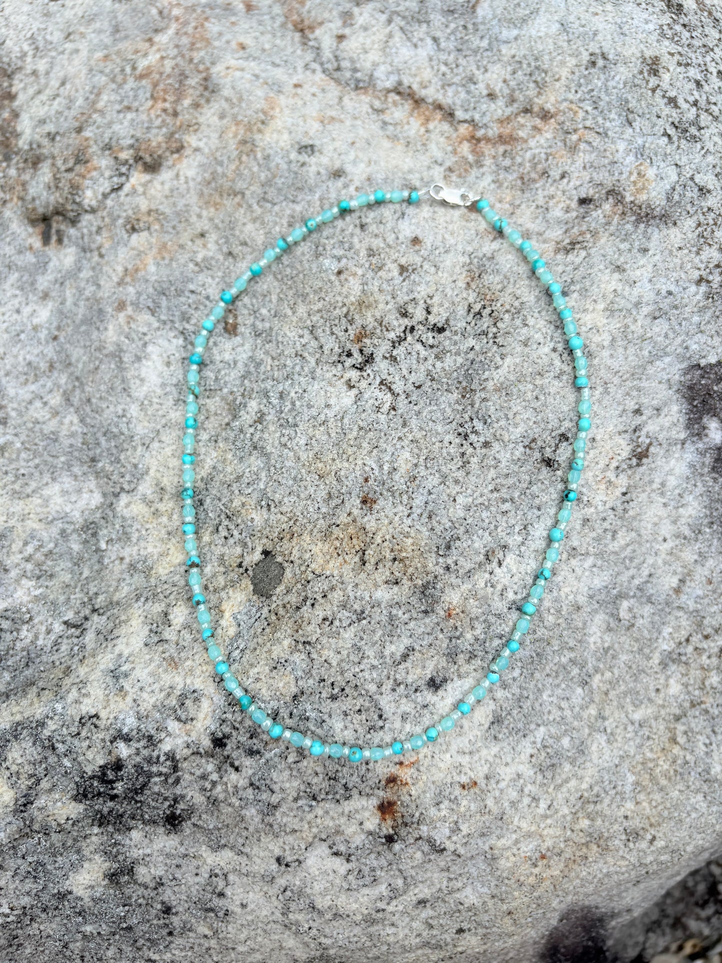 Dainty Beaded Turquoise Necklace V