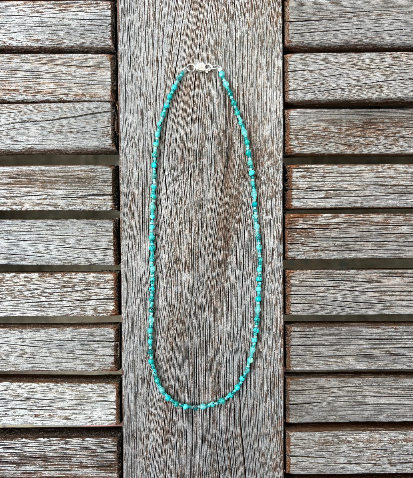 Dainty Beaded Turquoise Necklace IIII
