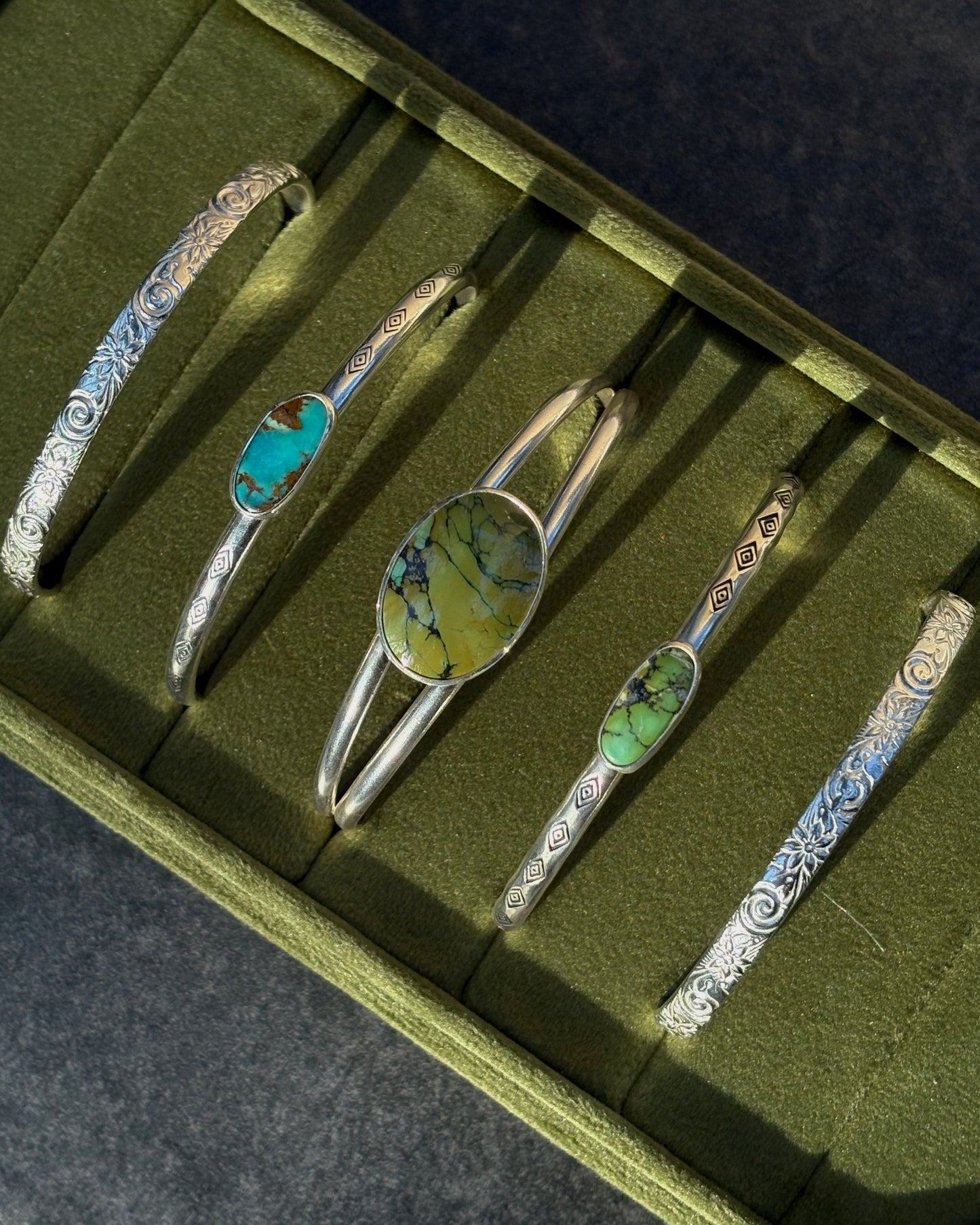 Stamped Turquoise Cuff ~ Sz Medium