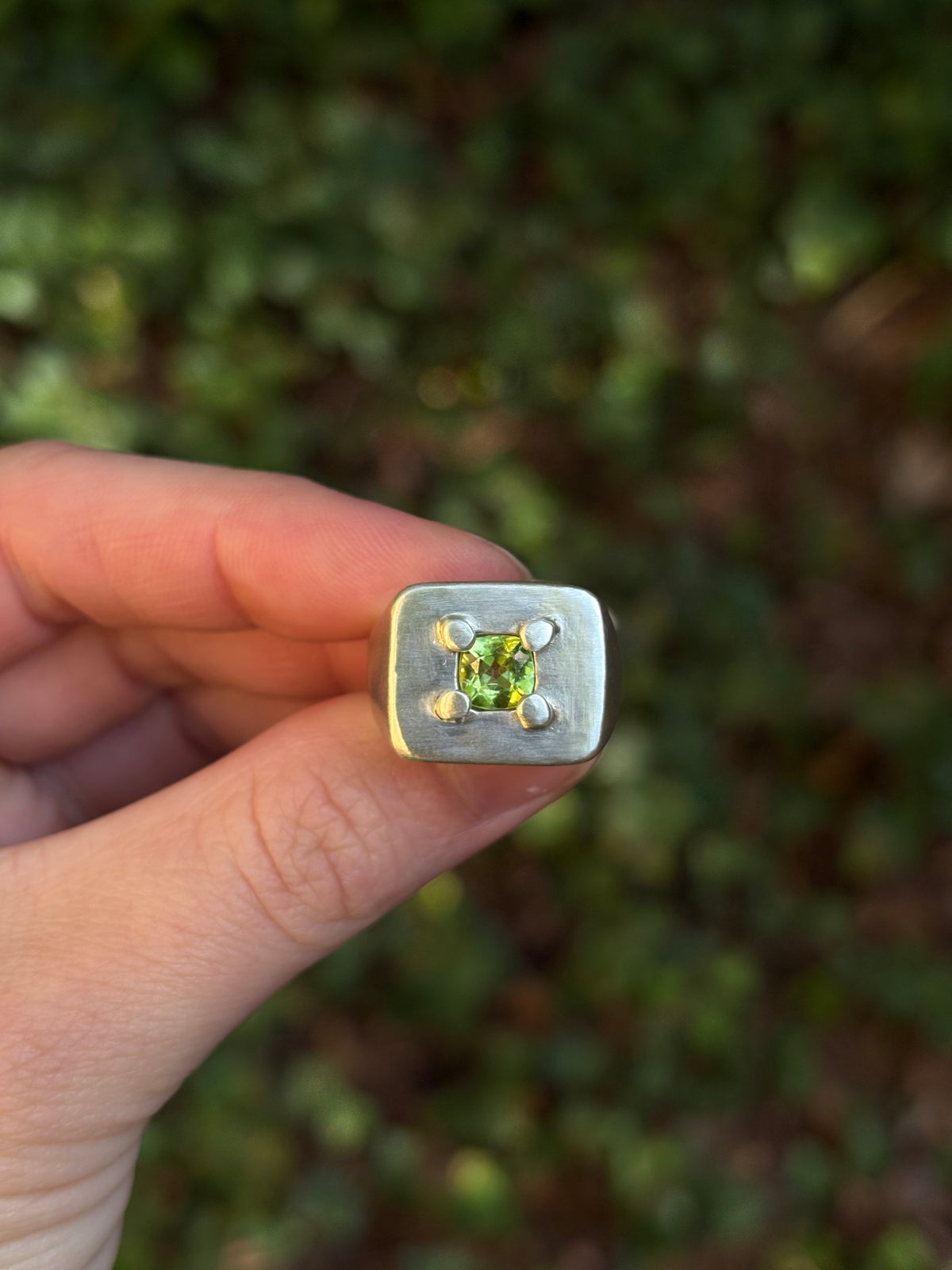 Square Peridot Ring~ Sz 6.75