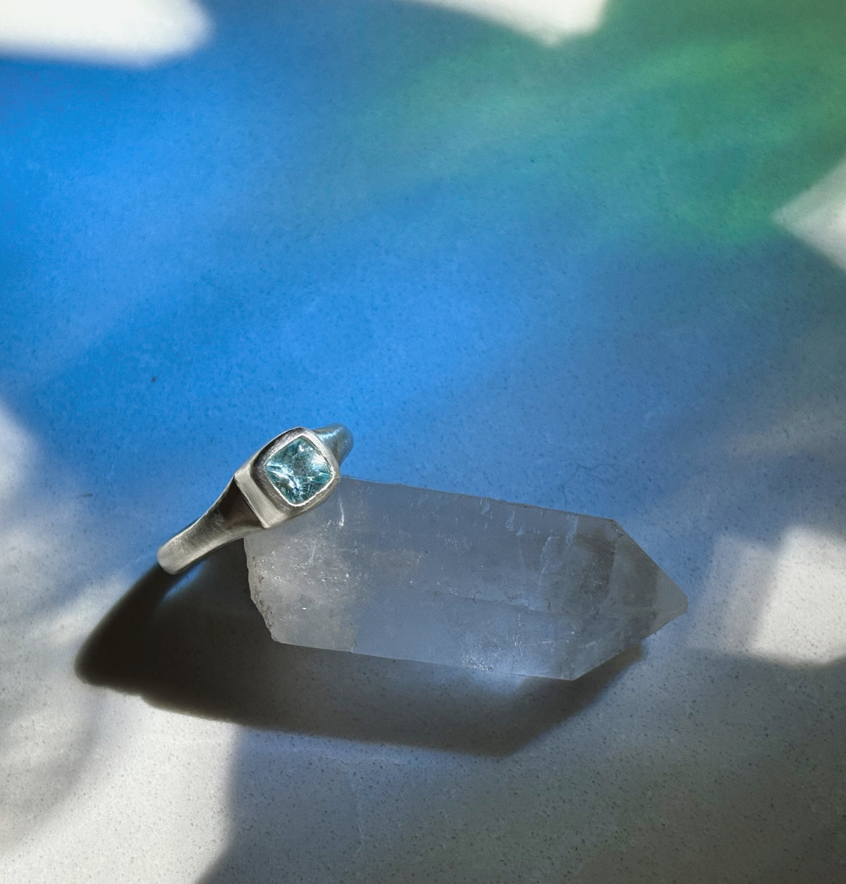 Dainty Aquamarine Ring ~ Sz 7