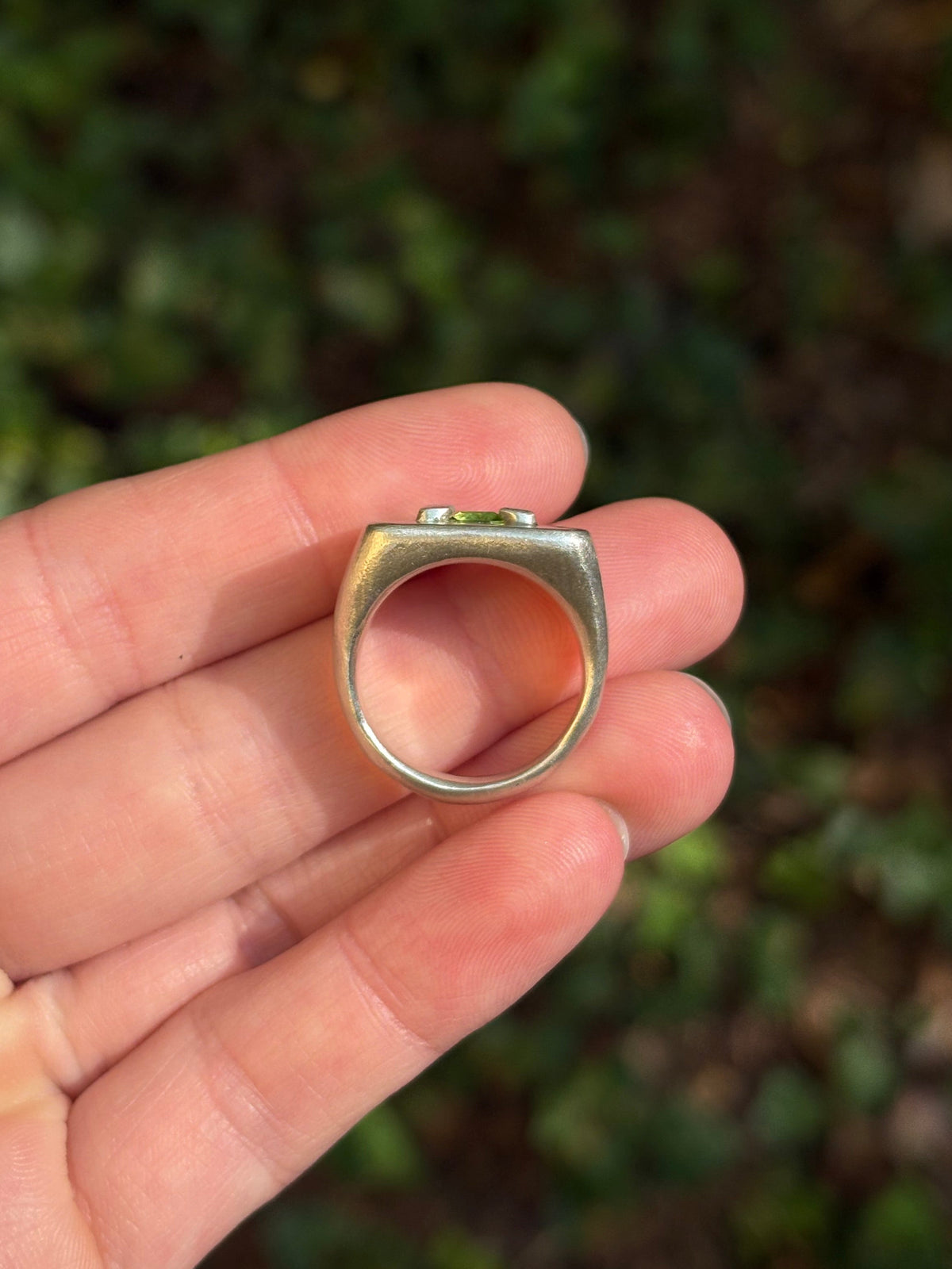 Square Peridot Ring~ Sz 6.75