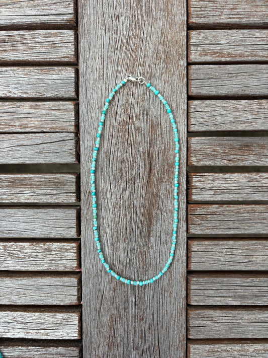 Dainty Beaded Turquoise Necklace V