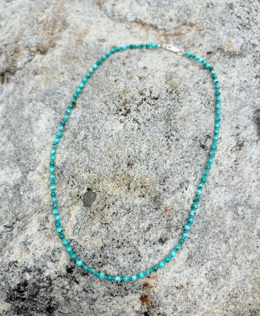 Dainty Beaded Turquoise Necklace VI