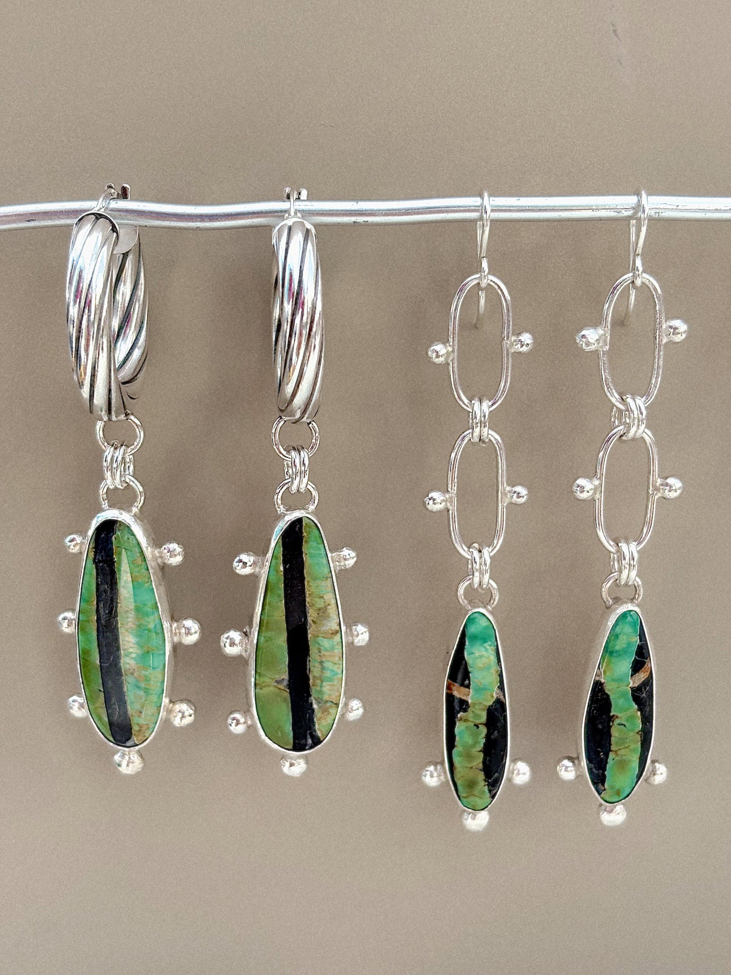 Dottie Dangle ~ Variscite Earrings