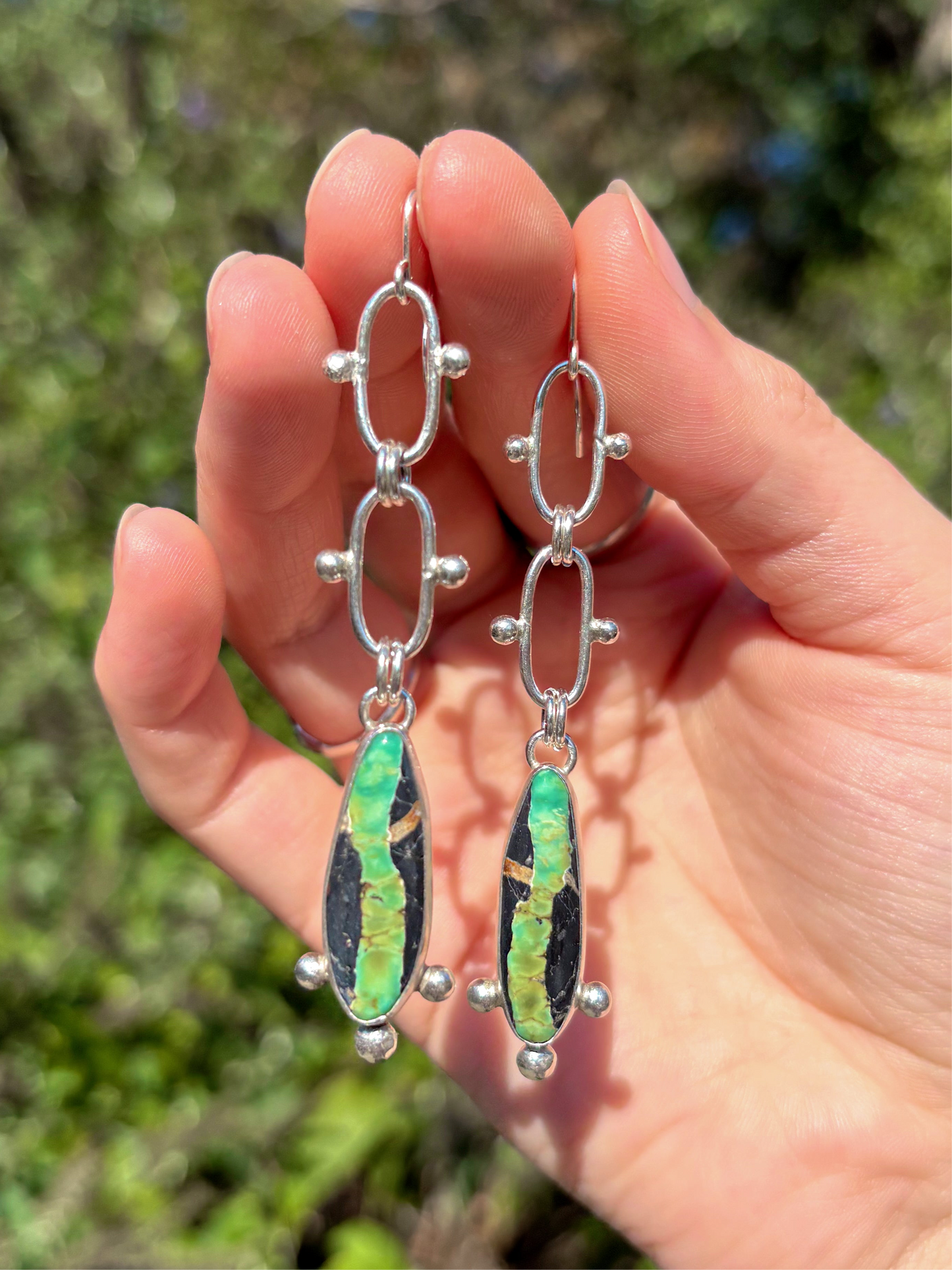 Dottie Dangle ~ Variscite Earrings
