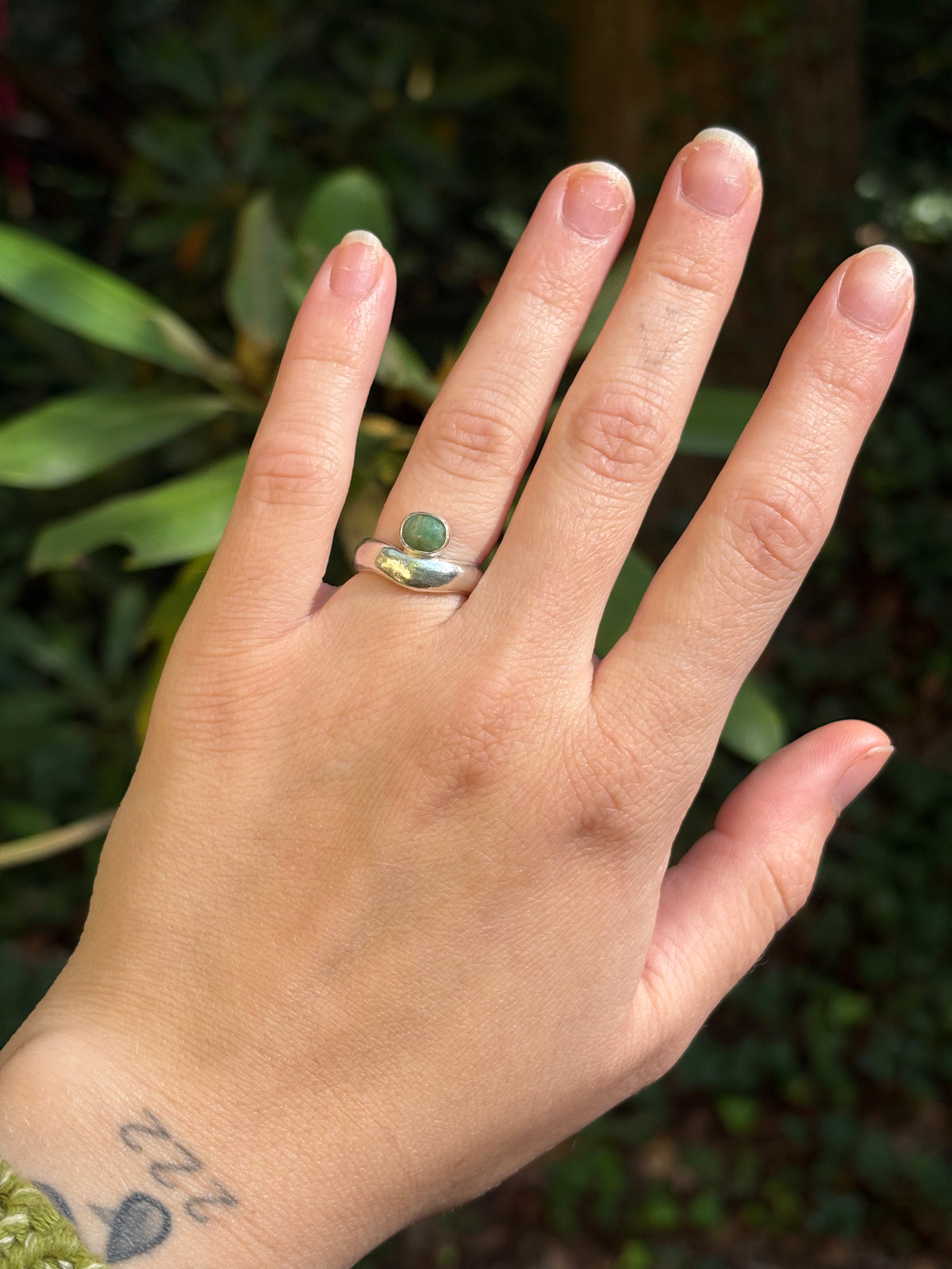 Wavy Jade Ring ~ Sz 5
