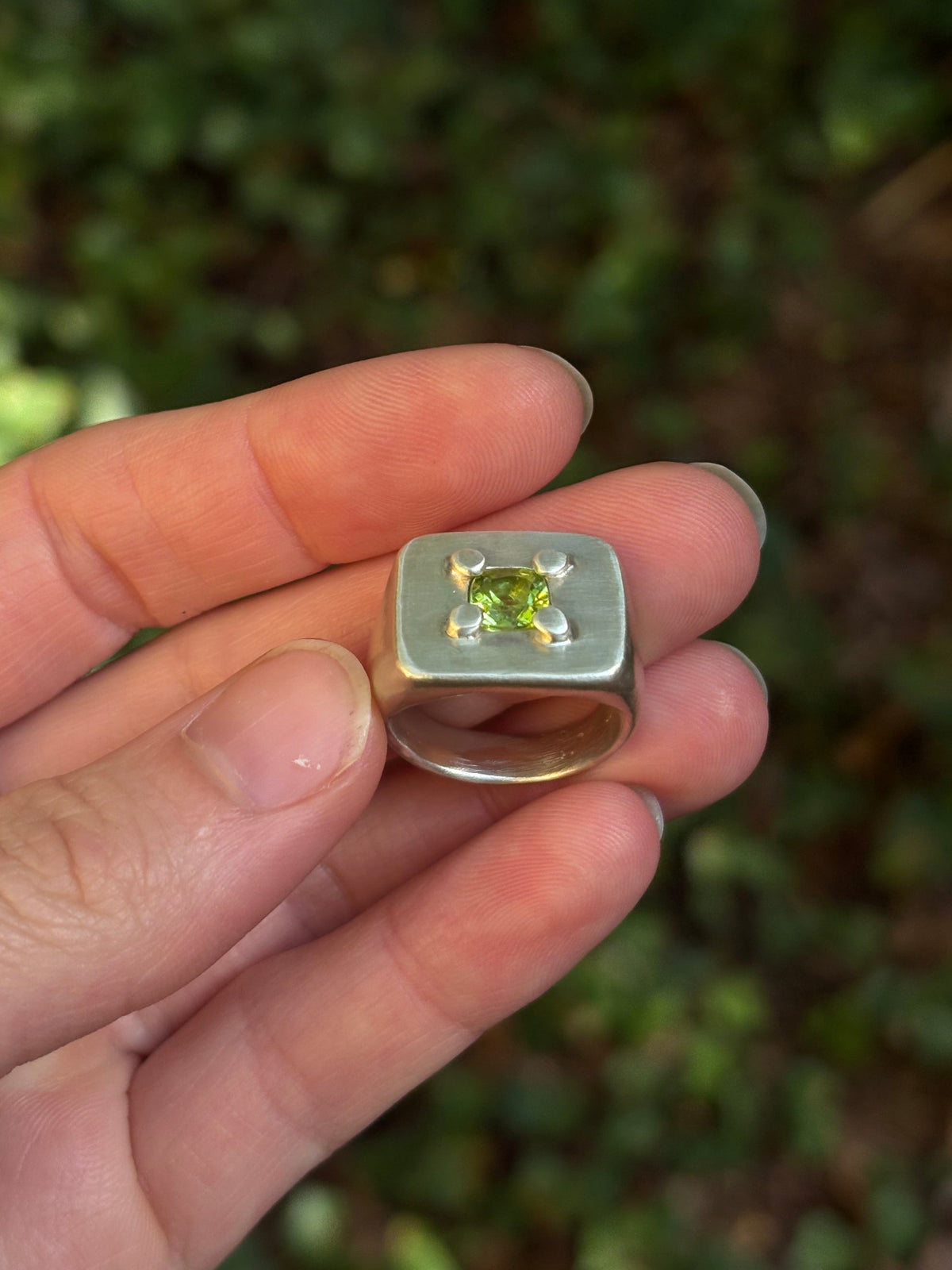 Square Peridot Ring~ Sz 6.75