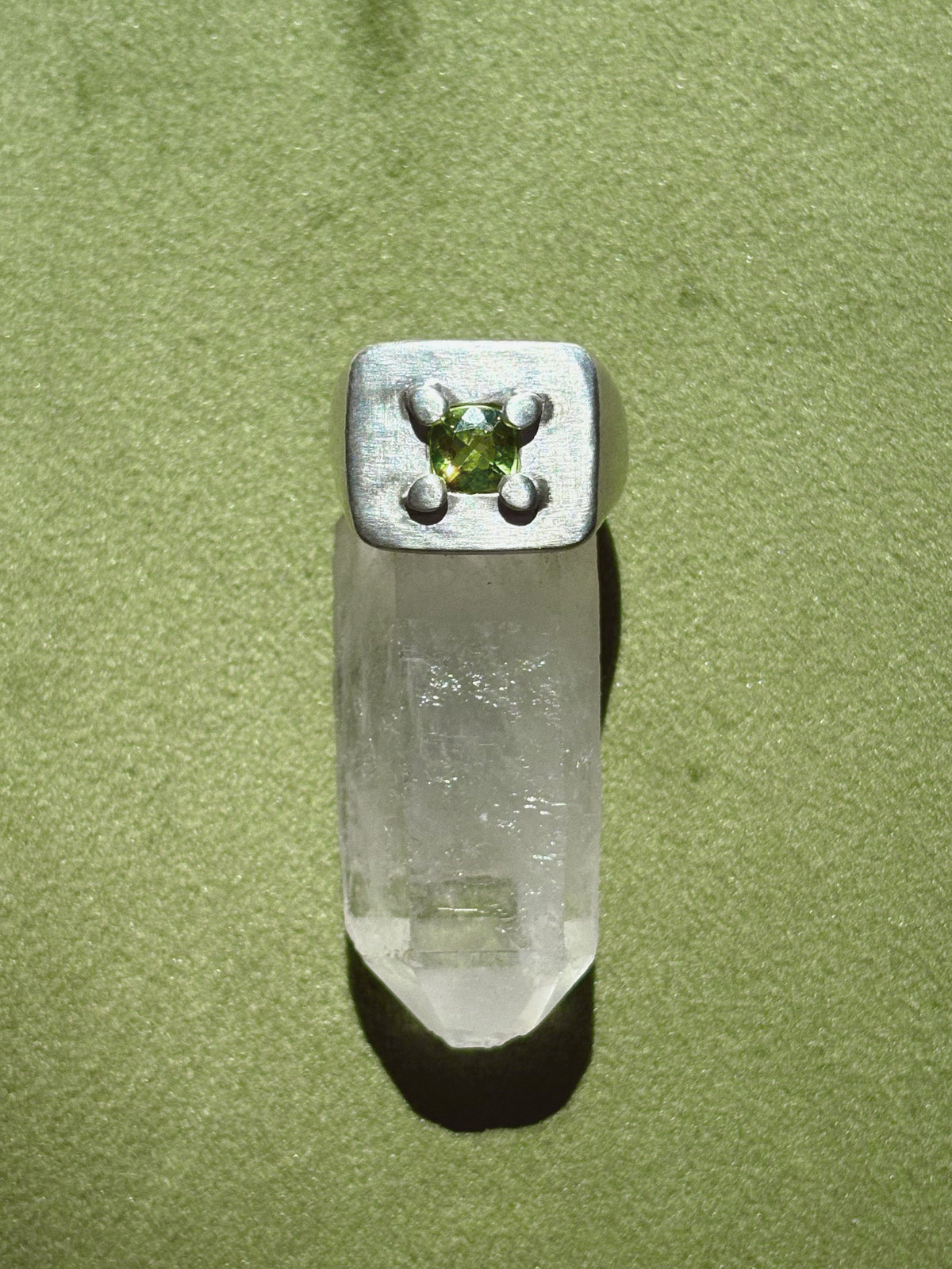 Square Peridot Ring~ Sz 6.75