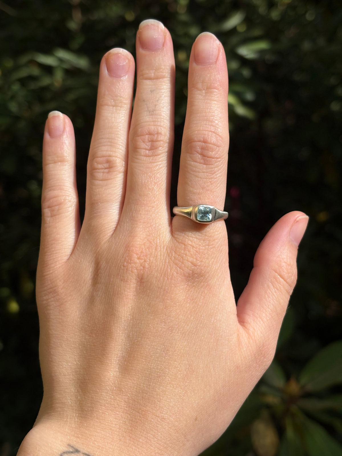Dainty Aquamarine Ring ~ Sz 7