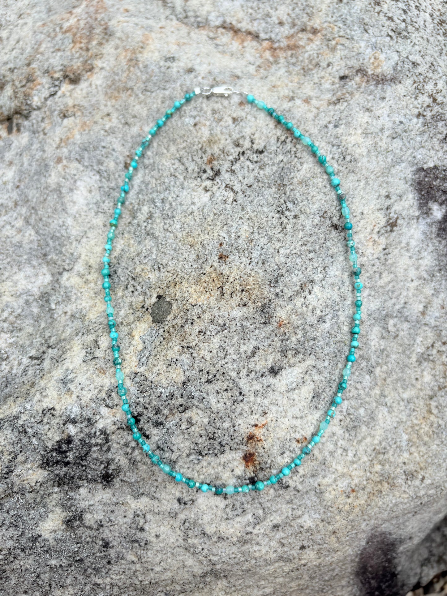 Dainty Beaded Turquoise Necklace IIII