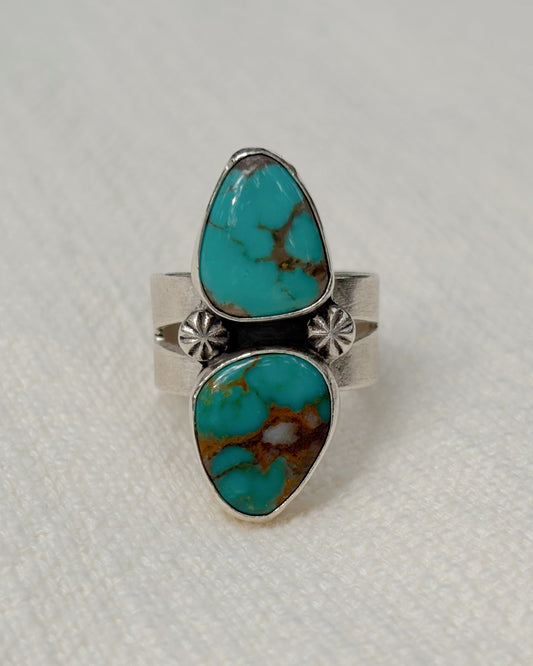 Pilot Mountain Turquoise Ring ~ Sz 7.25